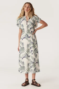 Paloma Frill Dress - Leaf Print
