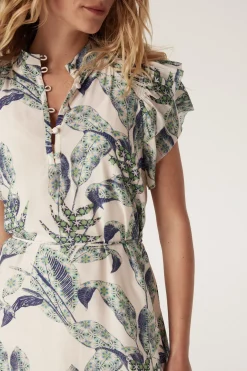 Paloma Frill Dress - Leaf Print