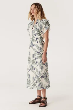 Paloma Frill Dress - Leaf Print