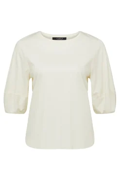 Pima Lantern Sleeve Top - Cream