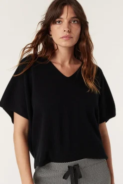 Pure Cashmere Relaxed Top - Black