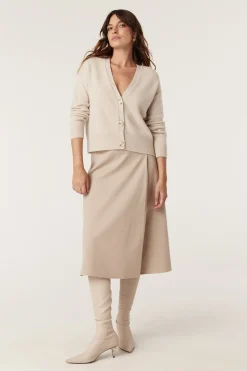 Pure Cashmere V Cardigan - Oatmeal