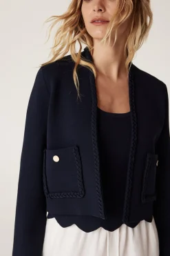 Riviera Crepe Jacket - Navy