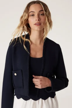 Riviera Crepe Jacket - Navy