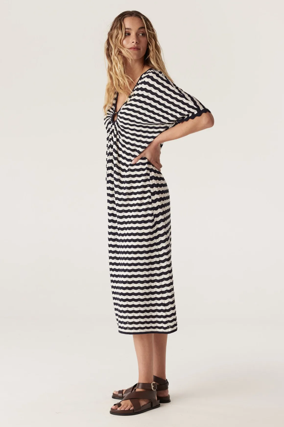 Riviera Knit Dress - Navy Stripe