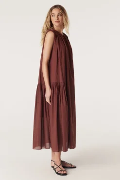 Salma Voile Dress - Rust