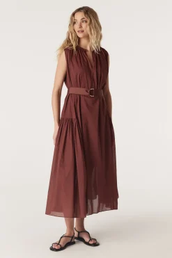 Salma Voile Dress - Rust