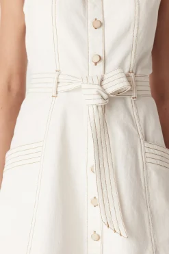 Samba Drill Dress - White