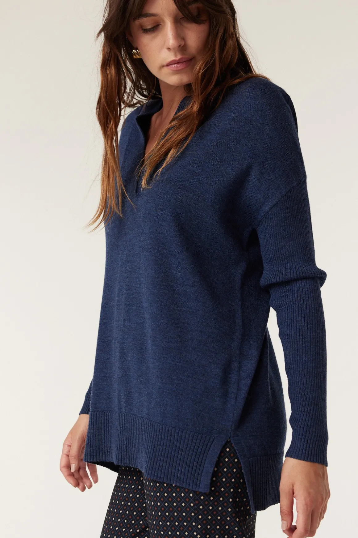 Sara Merino Jumper - Denim Blue