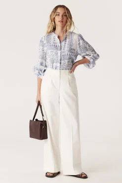 Seychelles Linen Shirt - Mermaid Print