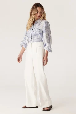 Seychelles Linen Shirt - Mermaid Print