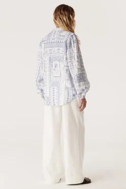 Seychelles Linen Shirt - Mermaid Print