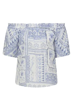 Seychelles Linen Top - Mermaid Print