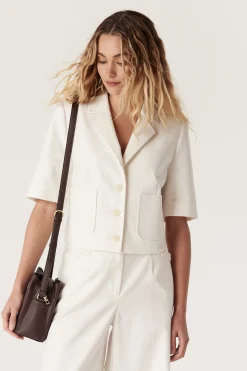 Short Sleeve Blazer - White