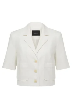 Short Sleeve Blazer - White