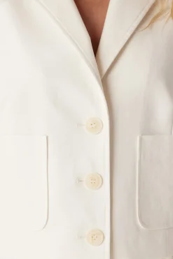 Short Sleeve Blazer - White