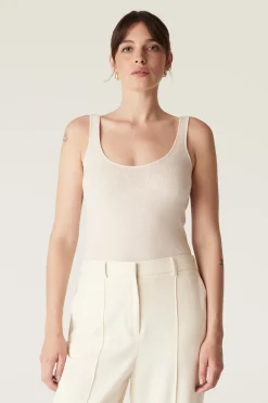 Superfine Merino Singlet  - Ecru