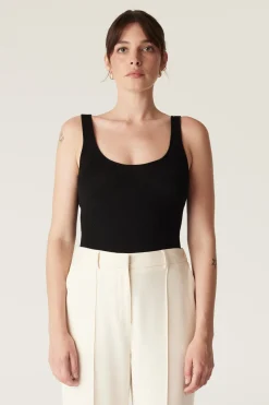 Superfine Merino Singlet  - Black