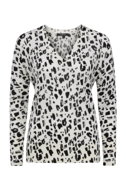 Superfine Print V Jumper - Black Print