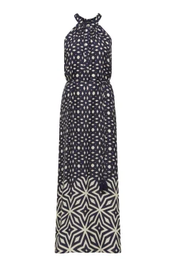 Temple Halter Neck Dress - Mosaic Print