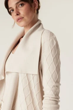 The Elizabeth Merino Cardigan - Antique White