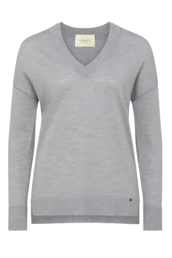 The Saxon Fine Merino Jumper - Grey Marle