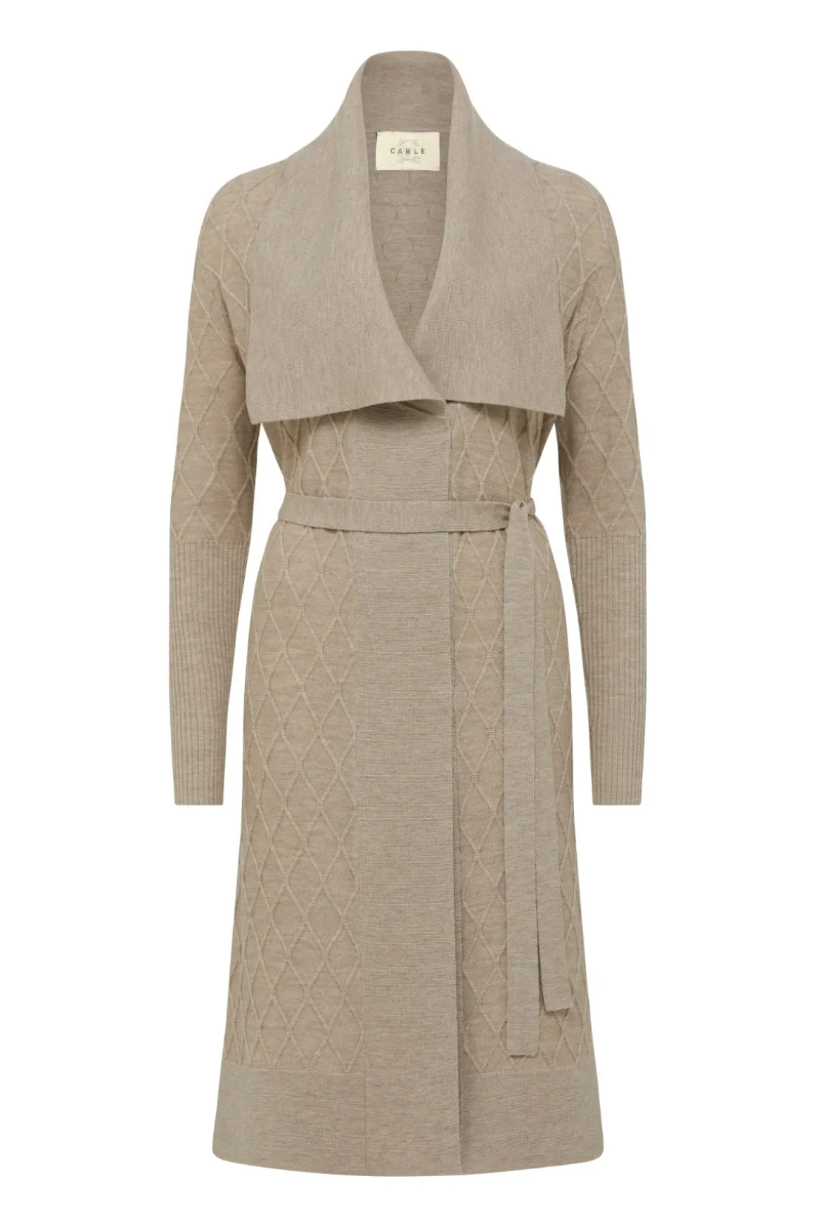 The Victoria Merino Cardigan - Pebble