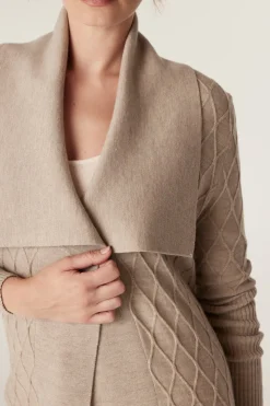 The Victoria Merino Cardigan - Pebble