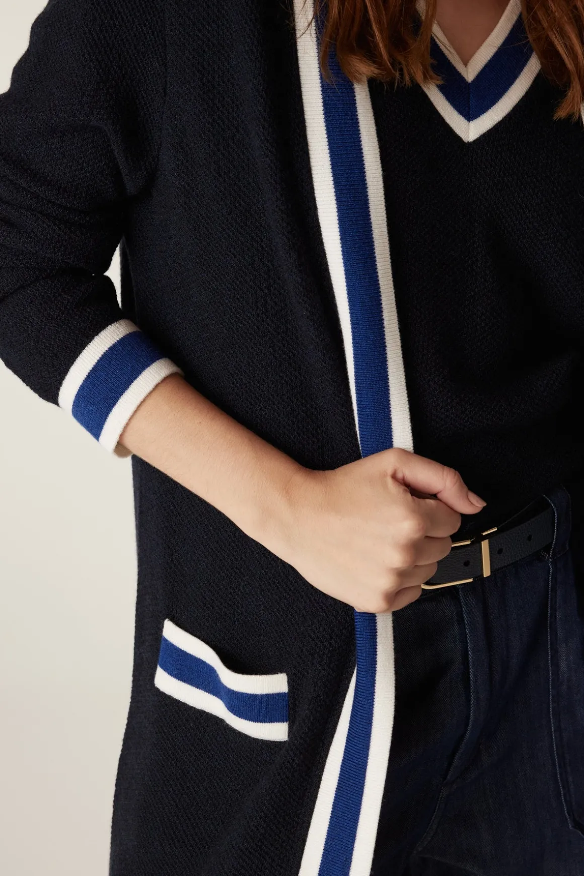 Tribeca Merino Cardigan - Midnight Navy