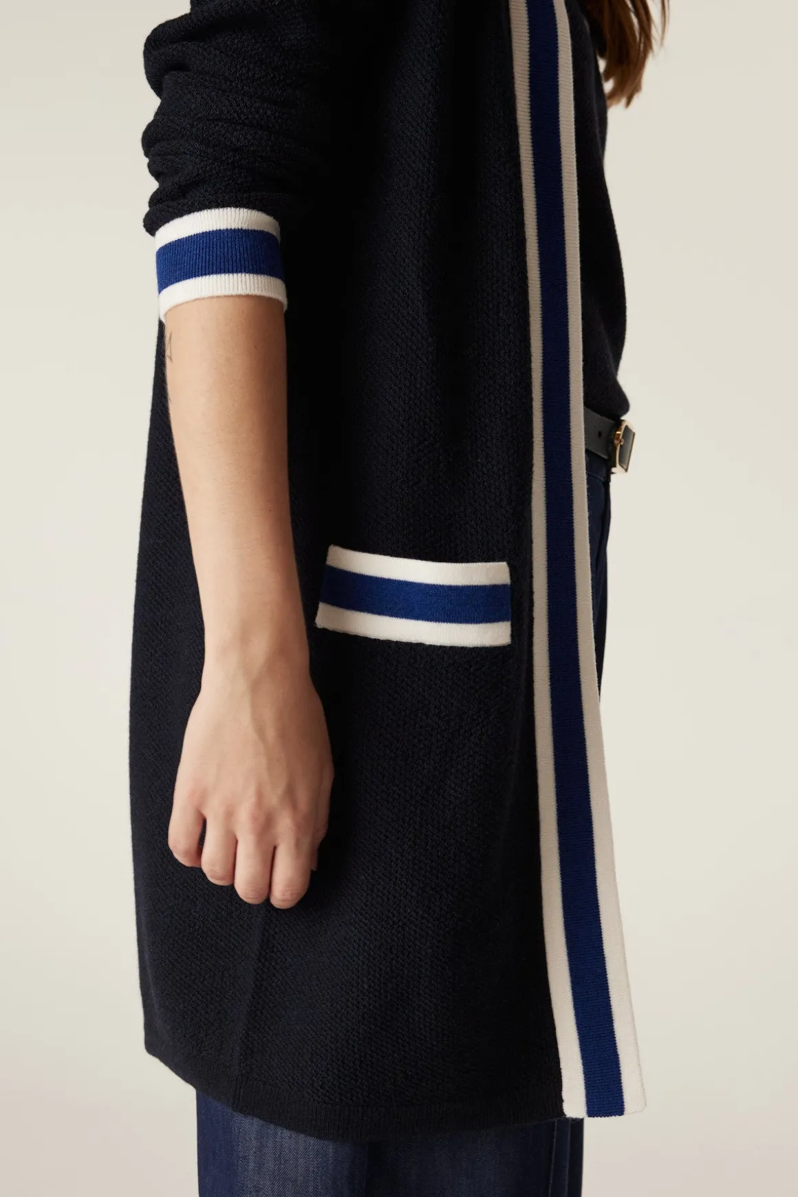Tribeca Merino Cardigan - Midnight Navy