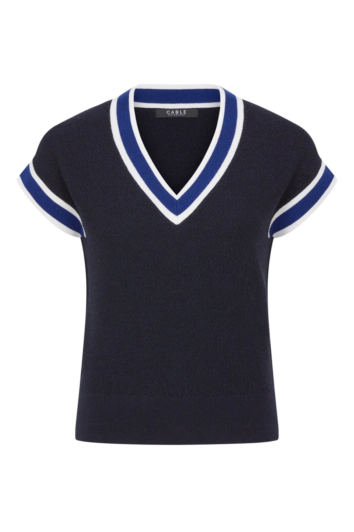 Tribeca Merino Top - Midnight Navy