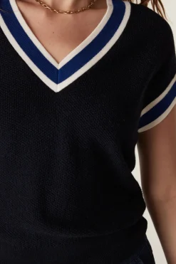Tribeca Merino Top - Midnight Navy