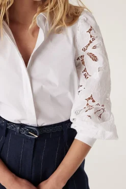 Victoria Embroidered Shirt - White