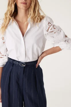 Victoria Embroidered Shirt - White
