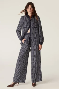 Willa Wide Leg Pant - Chain Print