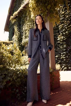 Willa Wide Leg Pant - Chain Print