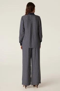 Willa Wide Leg Pant - Chain Print
